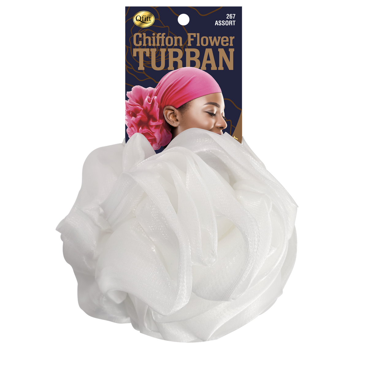 Chiffon Flower Turban - 6 pcs set