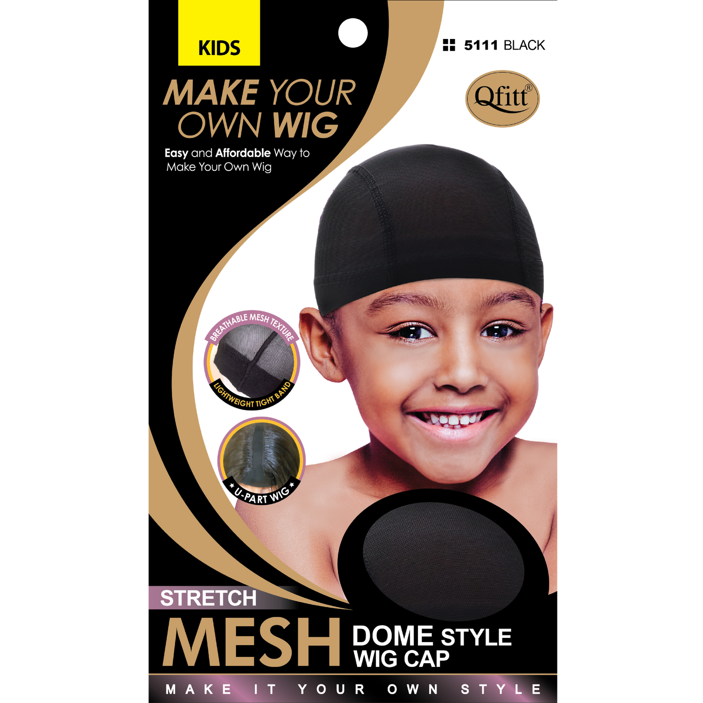 KIDS STRETCH MESH DOME STYLE WIG CAP