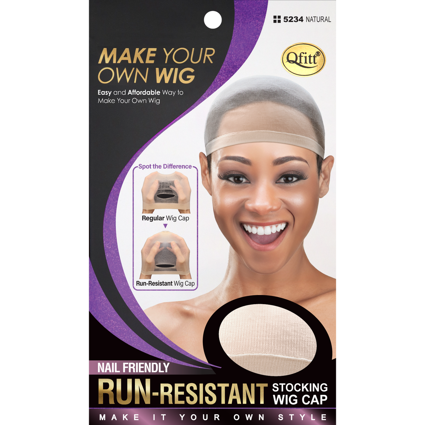 NAIL FRIENDLY RUN-RESISTANT STOCKING WIG CAP