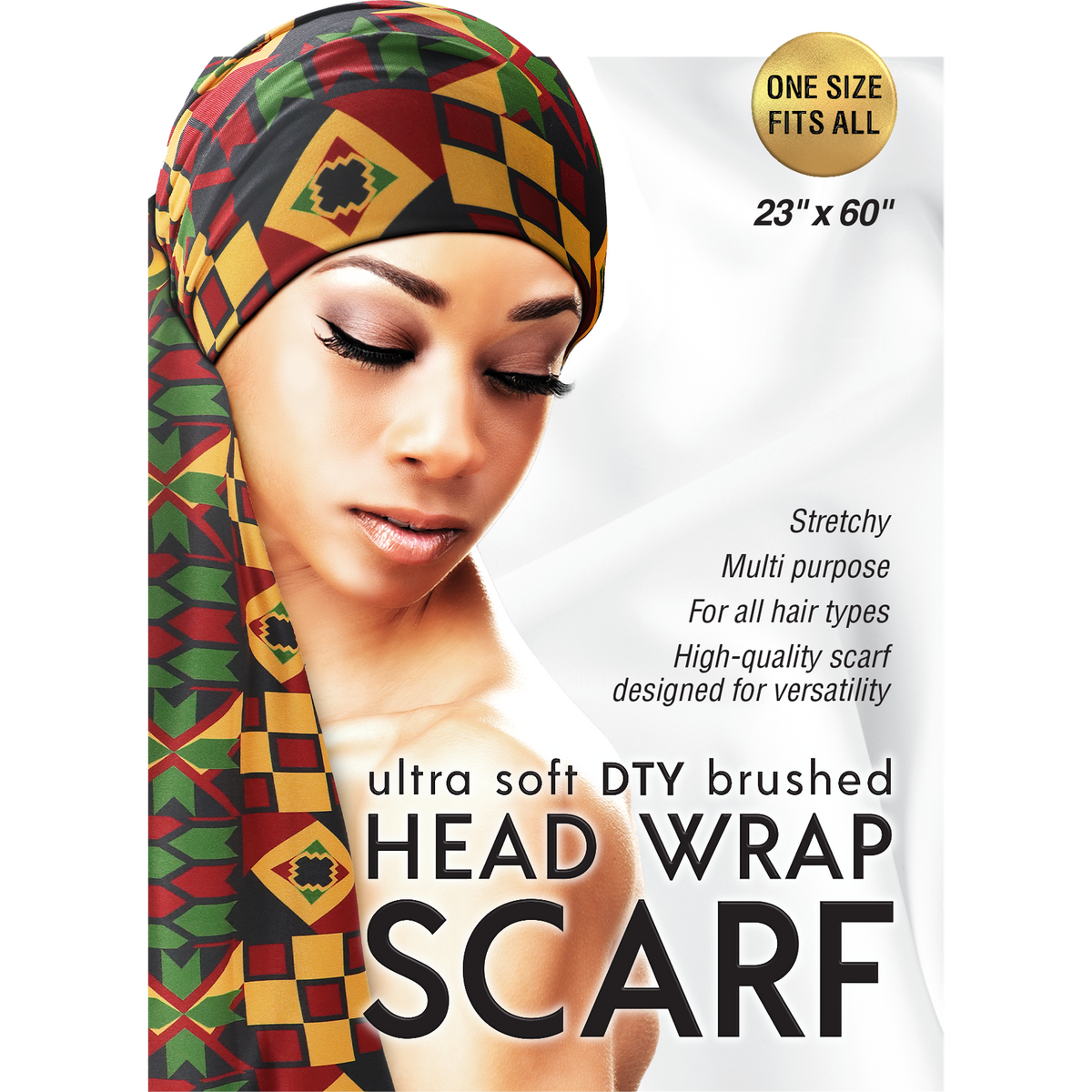 Ultra Soft Dty Brushed Head Wrap Scarf - 12 pcs set