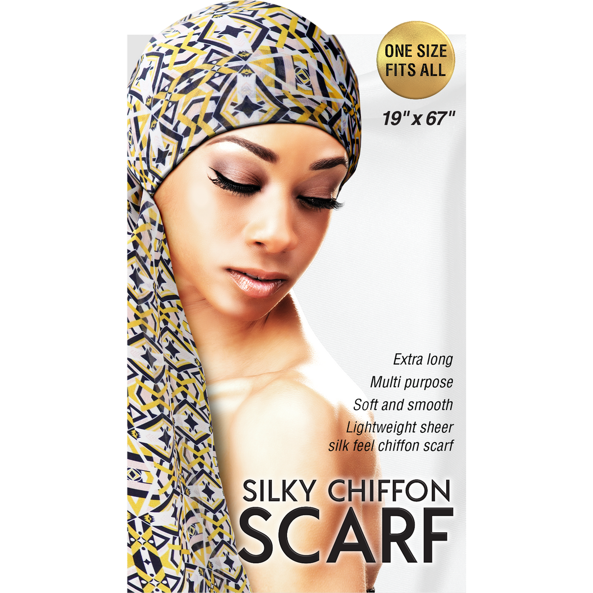 Silky Chiffon Scarf - 12 pcs set