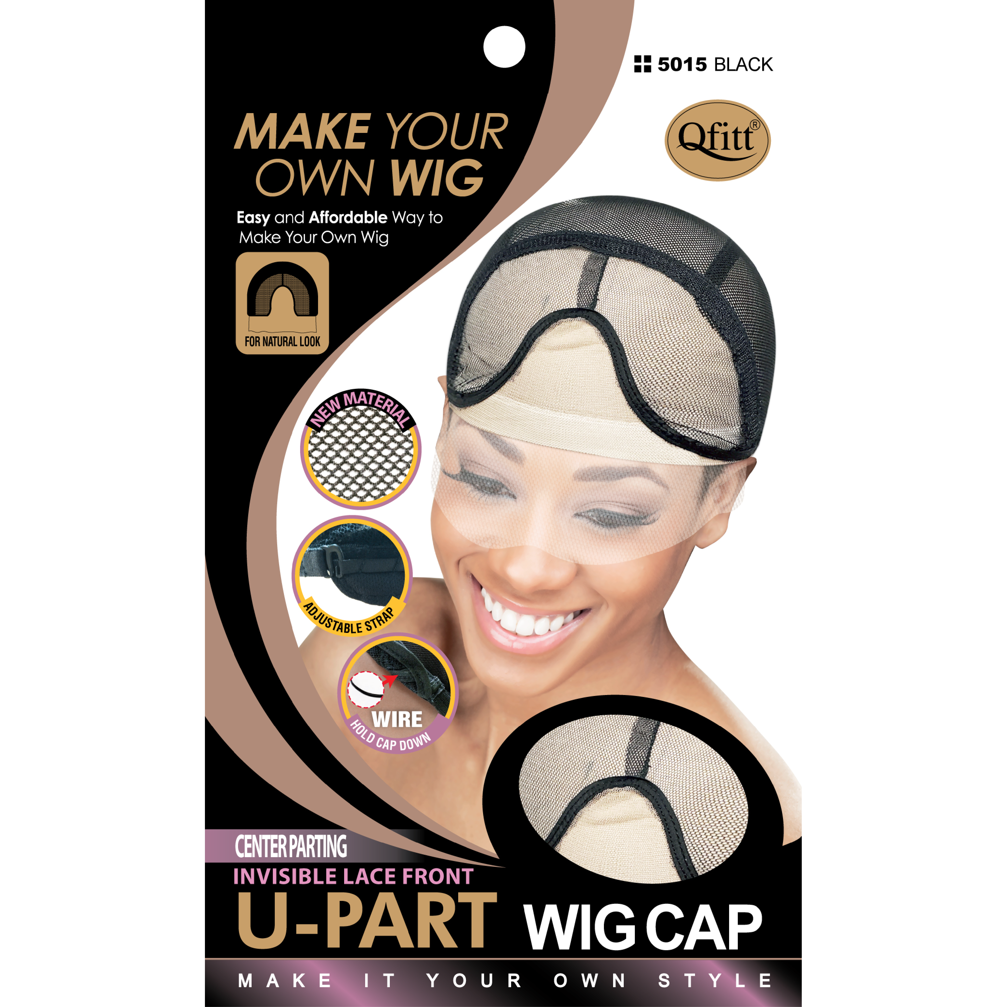 U-Part Wig Cap Front Lace Middle U Part by Beauty Town
