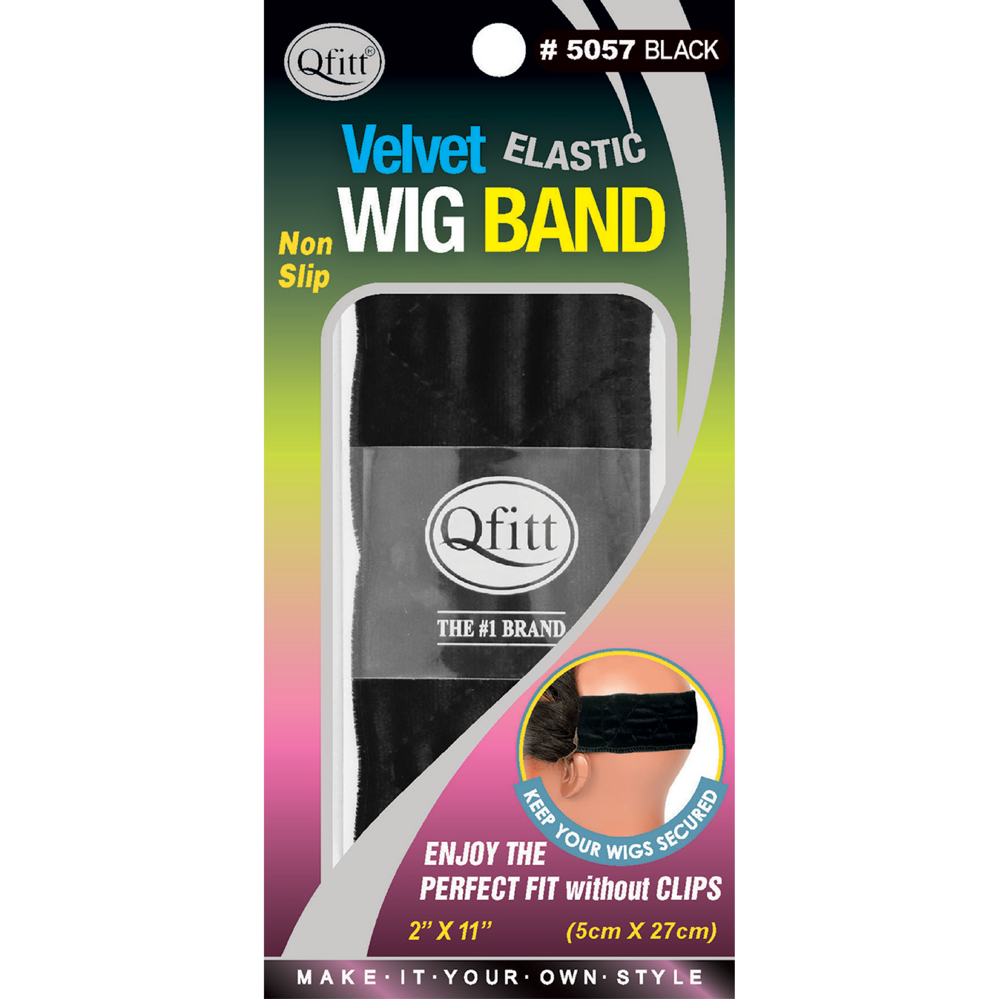 ELASTIC VELVET WIG BAND - 2"x11"