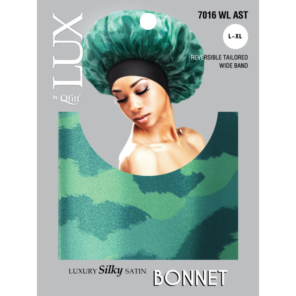 (X-Large) Luxury Silky Satin Bonnet - Pattern - 6 pcs set