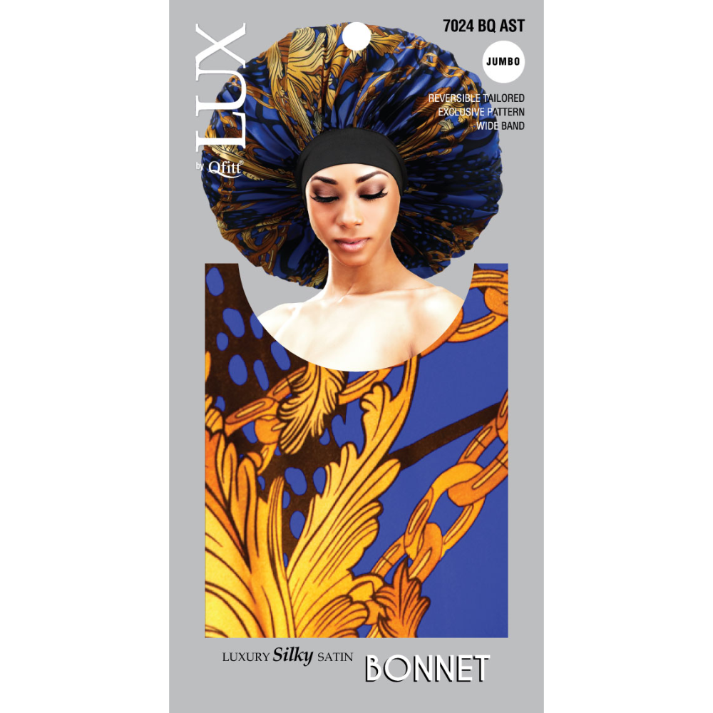 JUMBO LUXURY SILKY SATIN BONNET - PATTERN