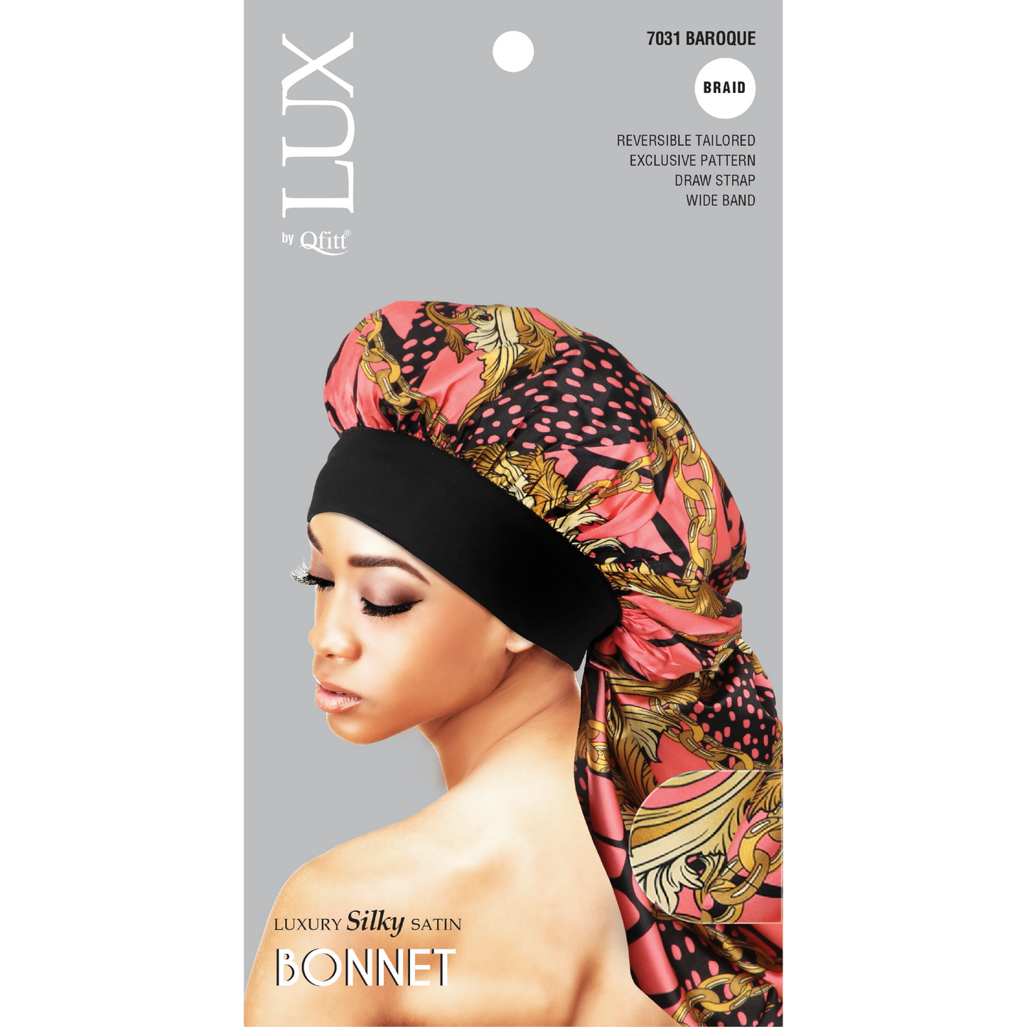 BRAID LUXURY SILKY SATIN BONNET - PATTERN