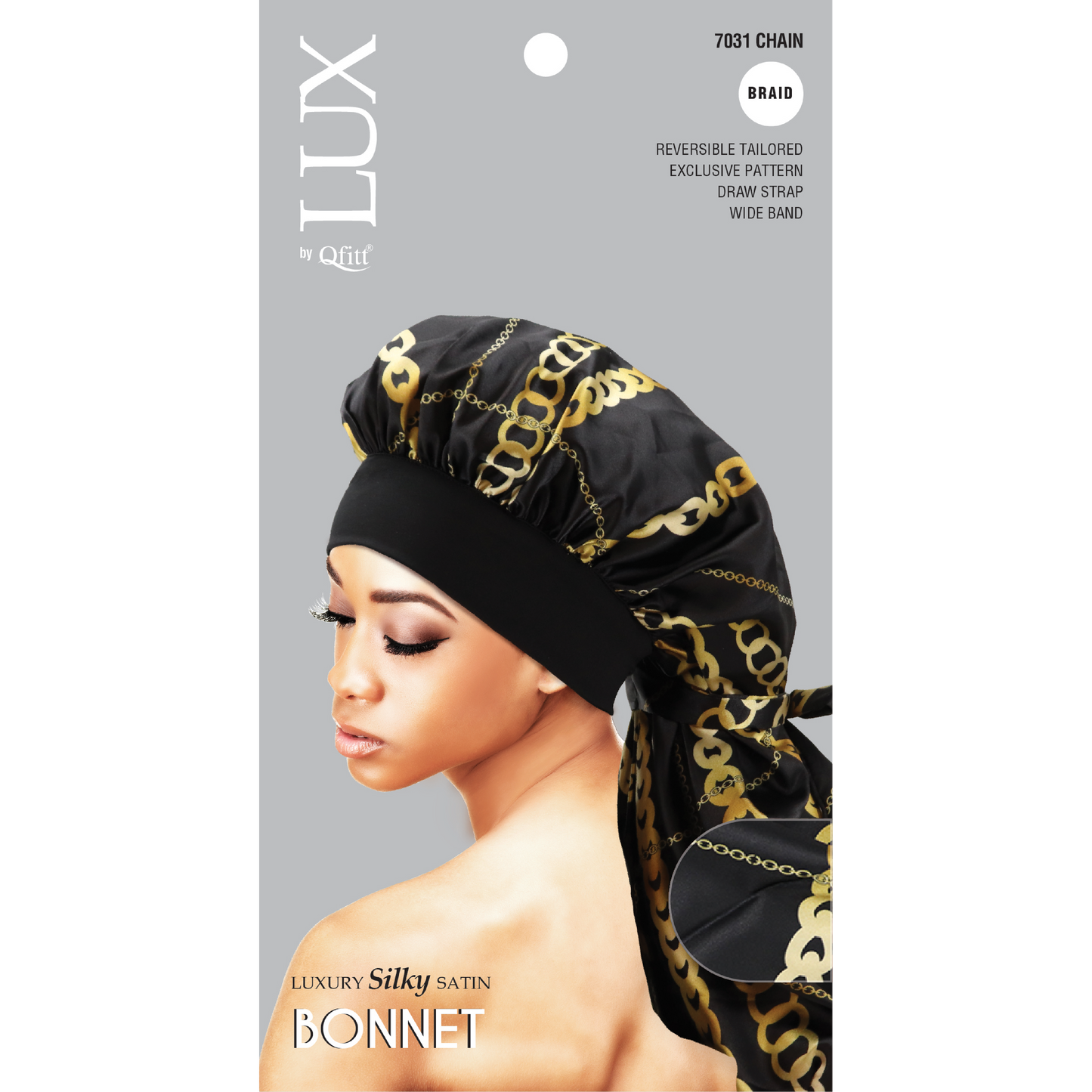 BRAID LUXURY SILKY SATIN BONNET - PATTERN