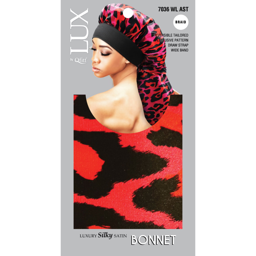 (Braid) Luxury Silky Satin Bonnet - Pattern - 6 pcs set