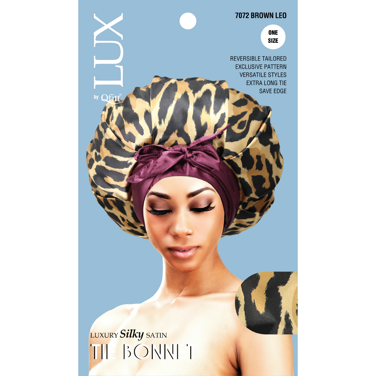 LUXURY SILKY SATIN TIE BONNET - PATTERN