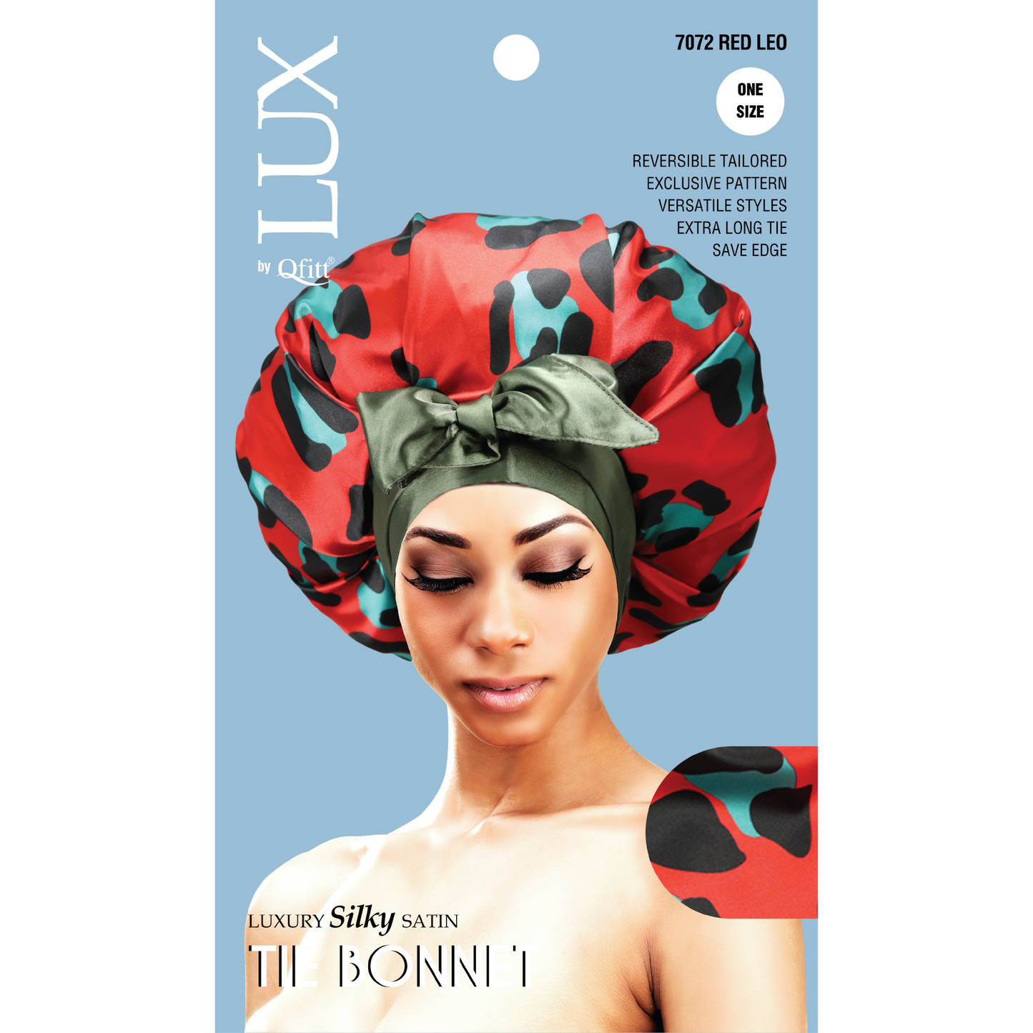 LUXURY SILKY SATIN TIE BONNET - PATTERN