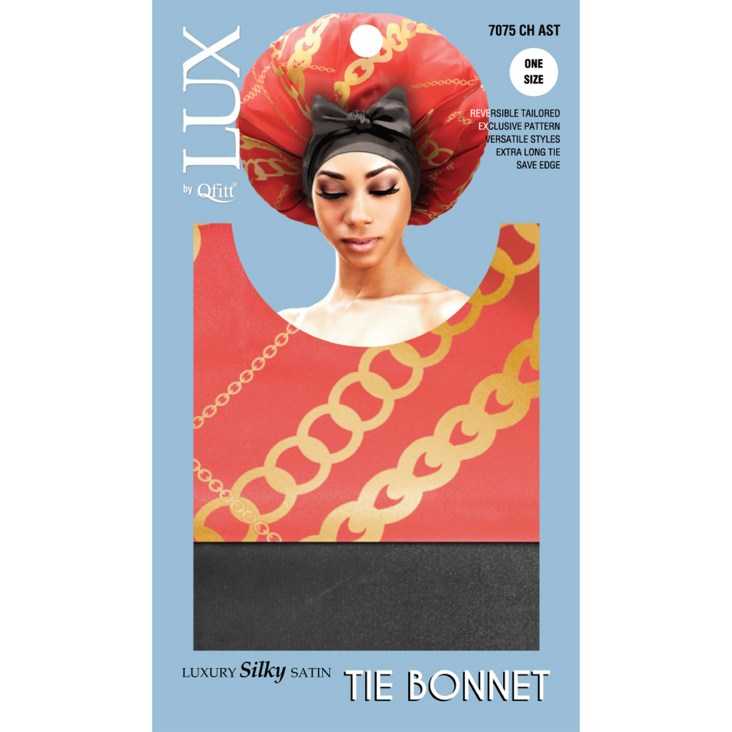 LUXURY SILKY SATIN TIE BONNET - PATTERN