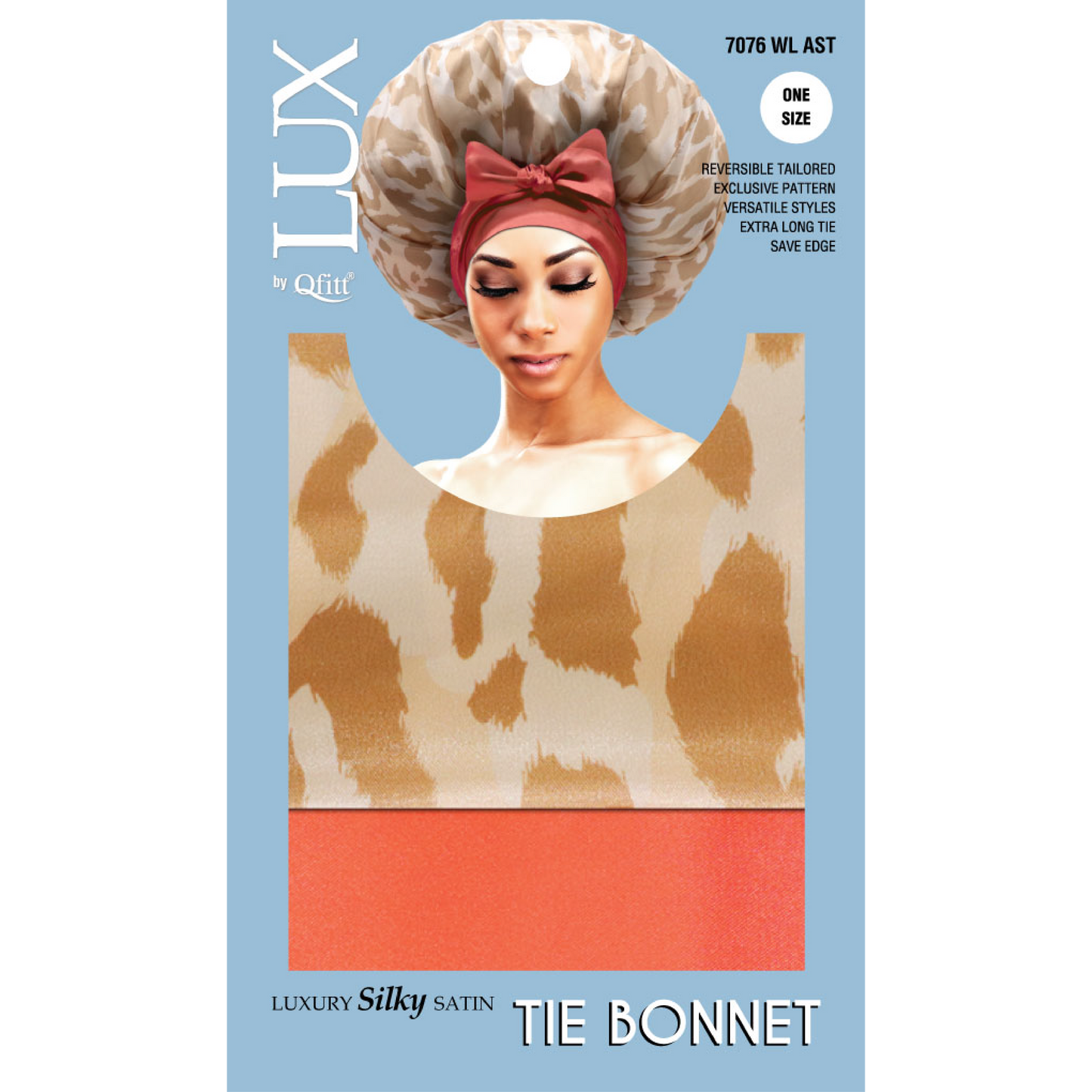 LUXURY SILKY SATIN TIE BONNET - PATTERN