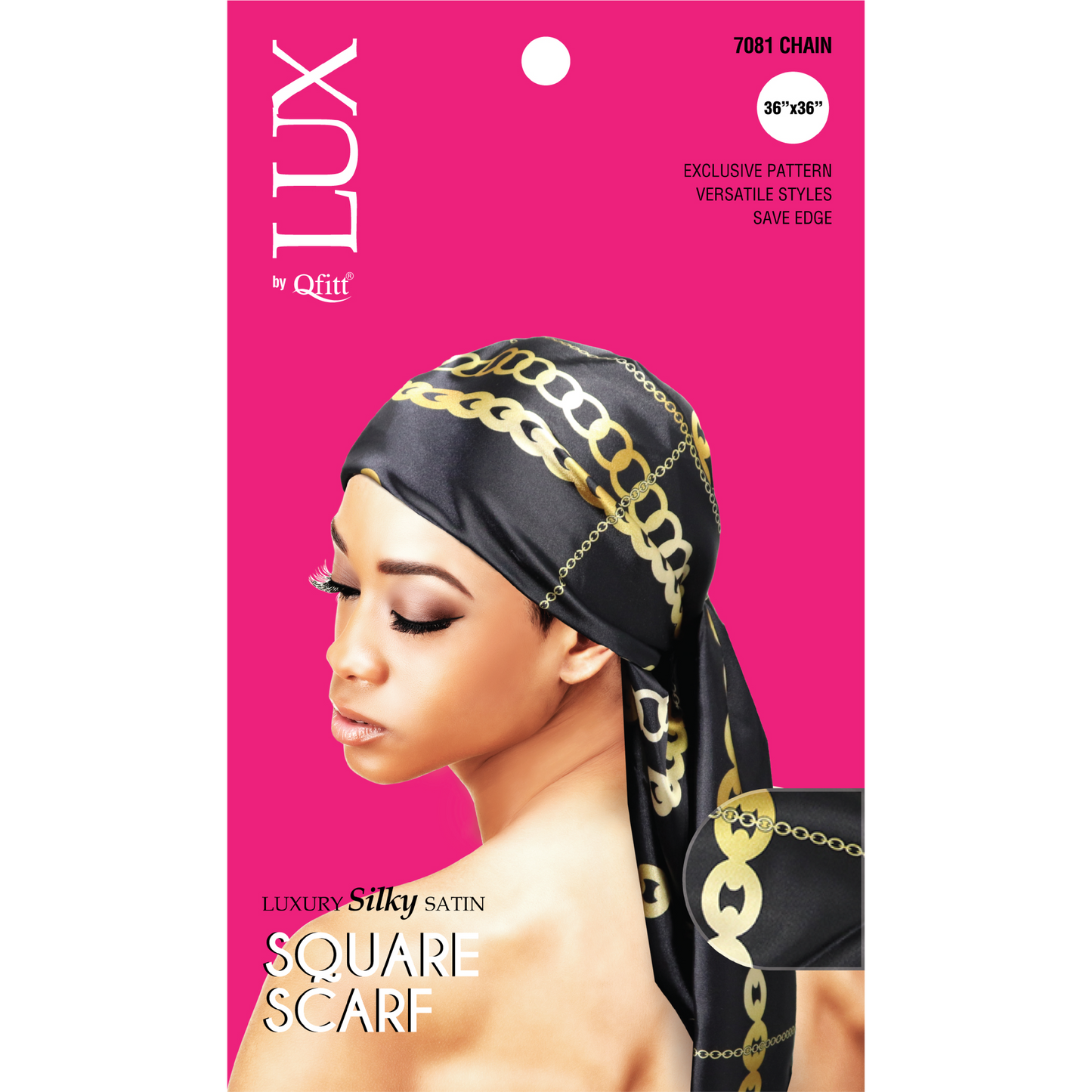 LUXURY SILKY SATIN SQUARE SCARF - PATTERN