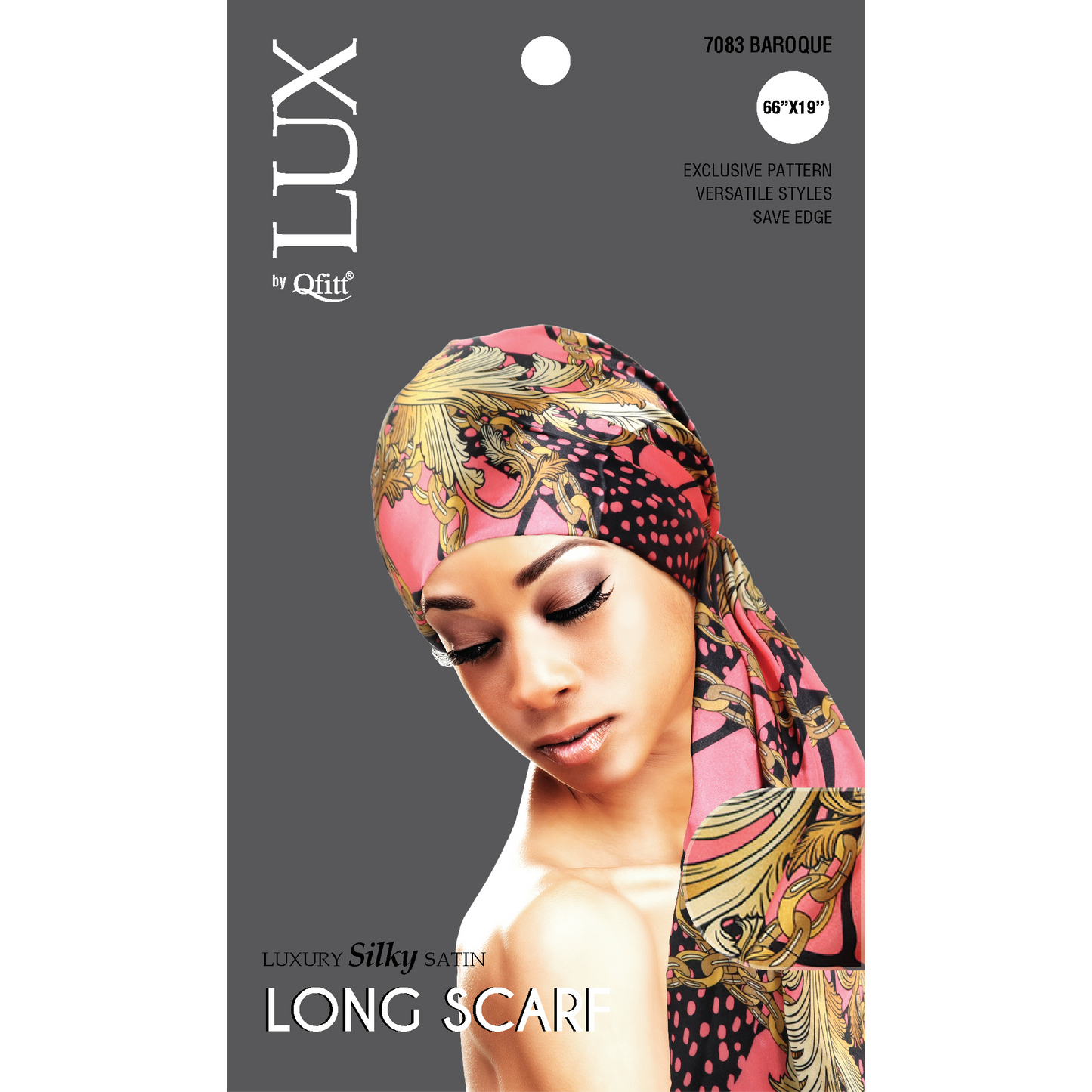 LUXURY SILKY SATIN LONG SCARF - PATTERN
