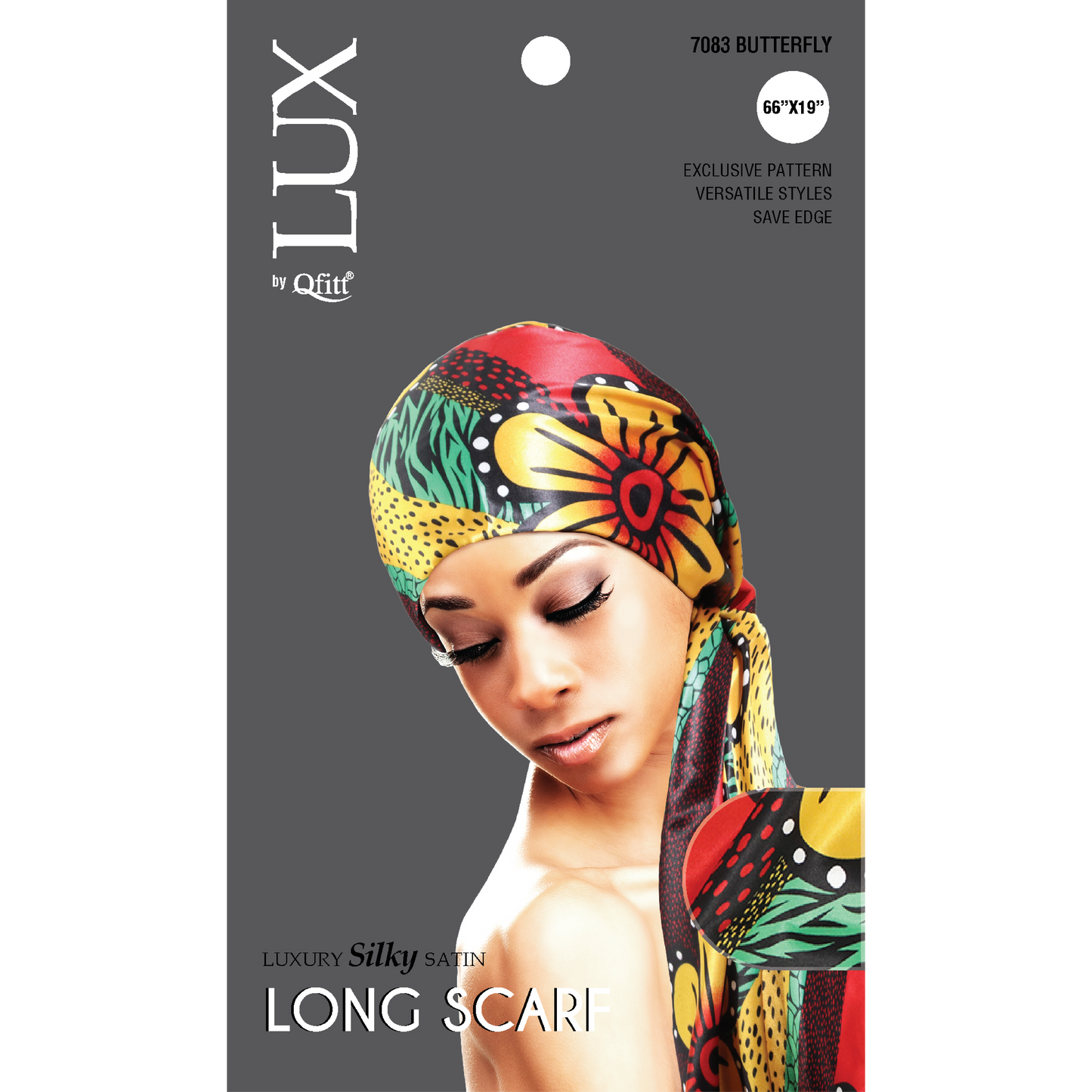 LUXURY SILKY SATIN LONG SCARF - PATTERN