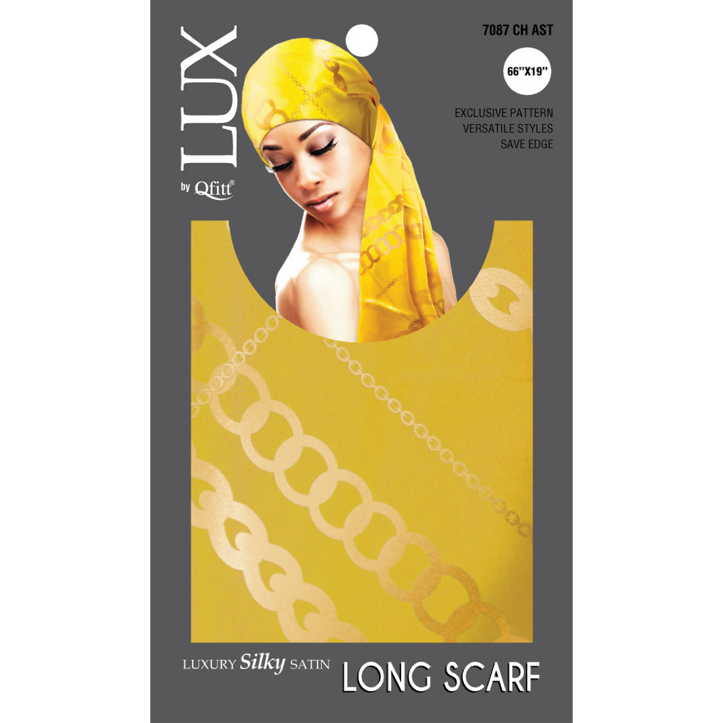LUXURY SILKY SATIN LONG SCARF - PATTERN