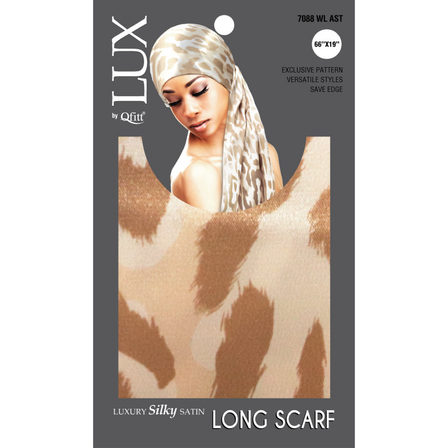 LUXURY SILKY SATIN LONG SCARF - PATTERN