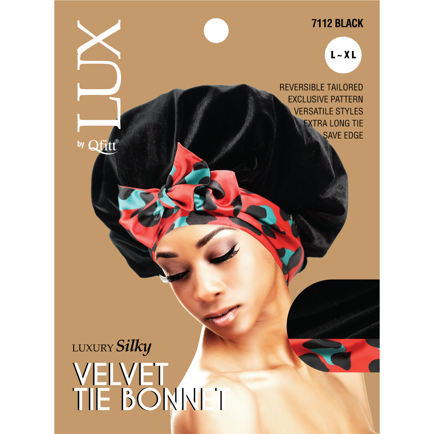 X-LARGE LUXURY SILKY VELVET TIE BONNET