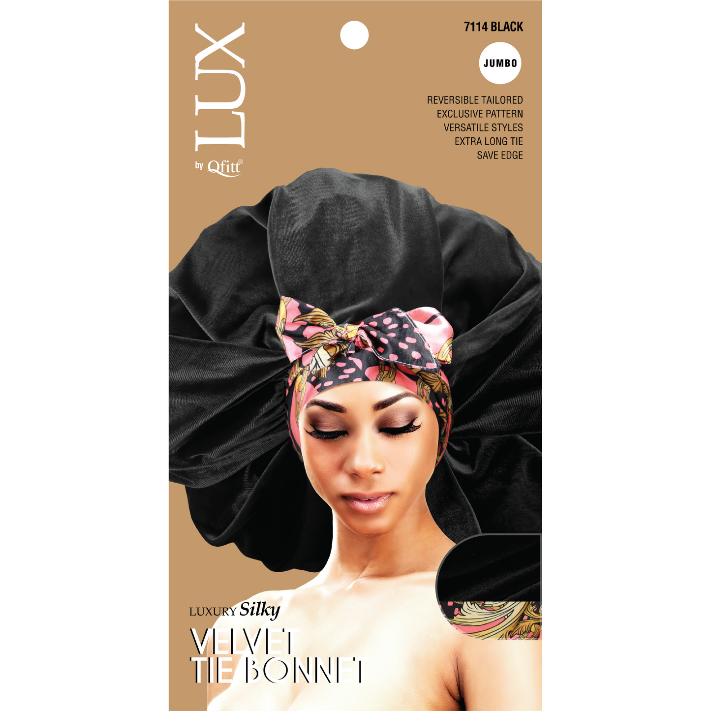JUMBO LUXURY SILKY VELVET TIE BONNET
