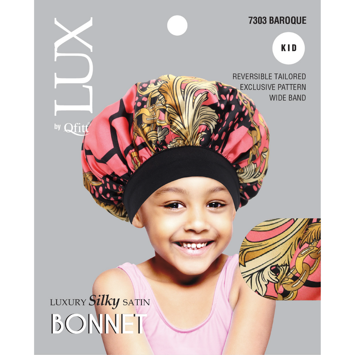 KIDS LUXURY SILKY SATIN BONNET - PATTERN