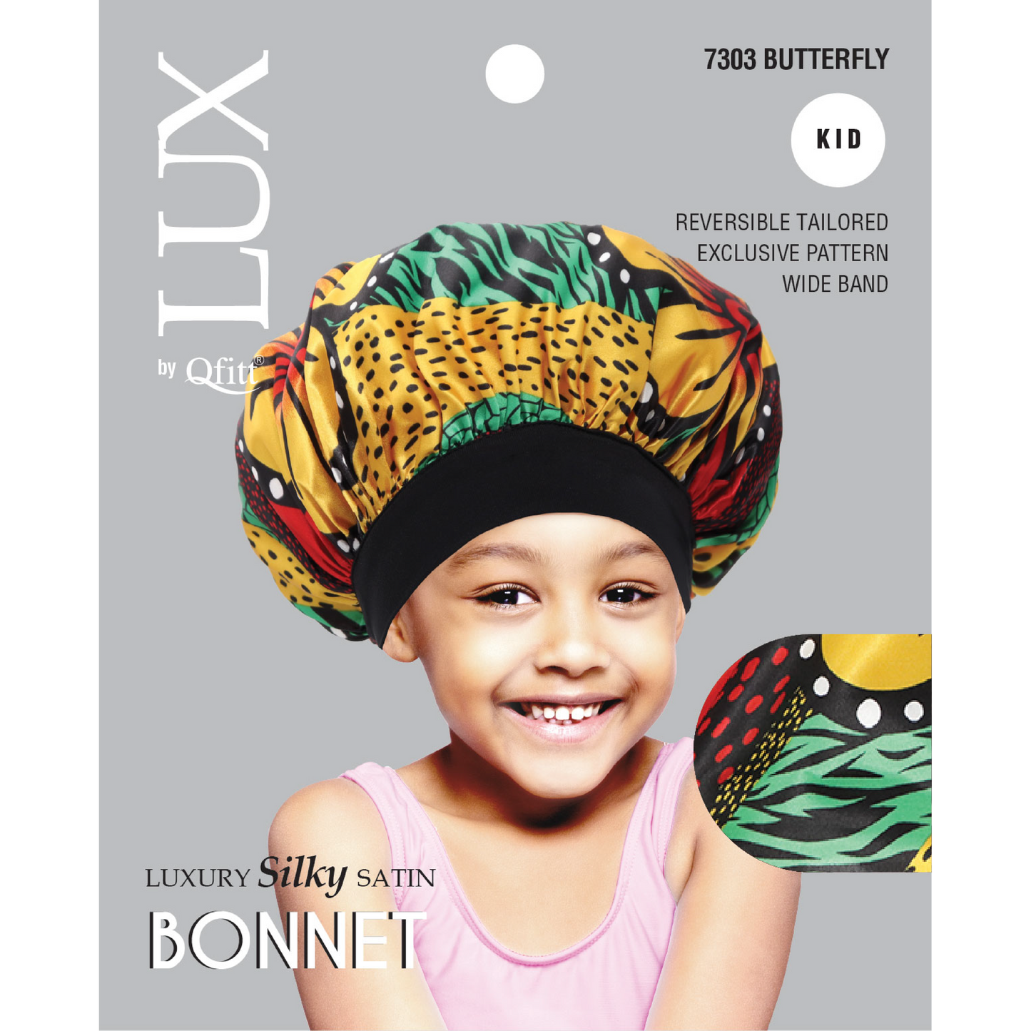 KIDS LUXURY SILKY SATIN BONNET - PATTERN