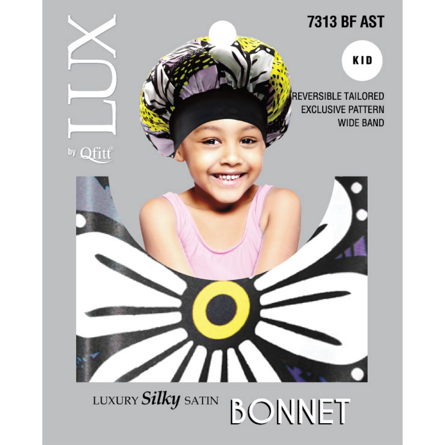 KIDS LUXURY SILKY SATIN BONNET - PATTERN