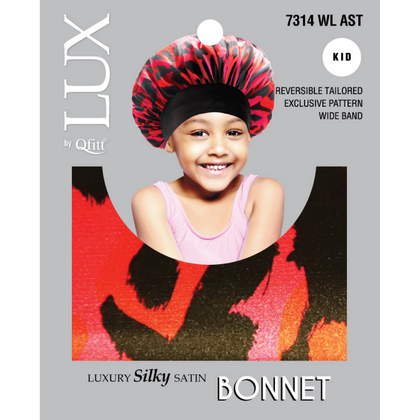 KIDS LUXURY SILKY SATIN BONNET - PATTERN