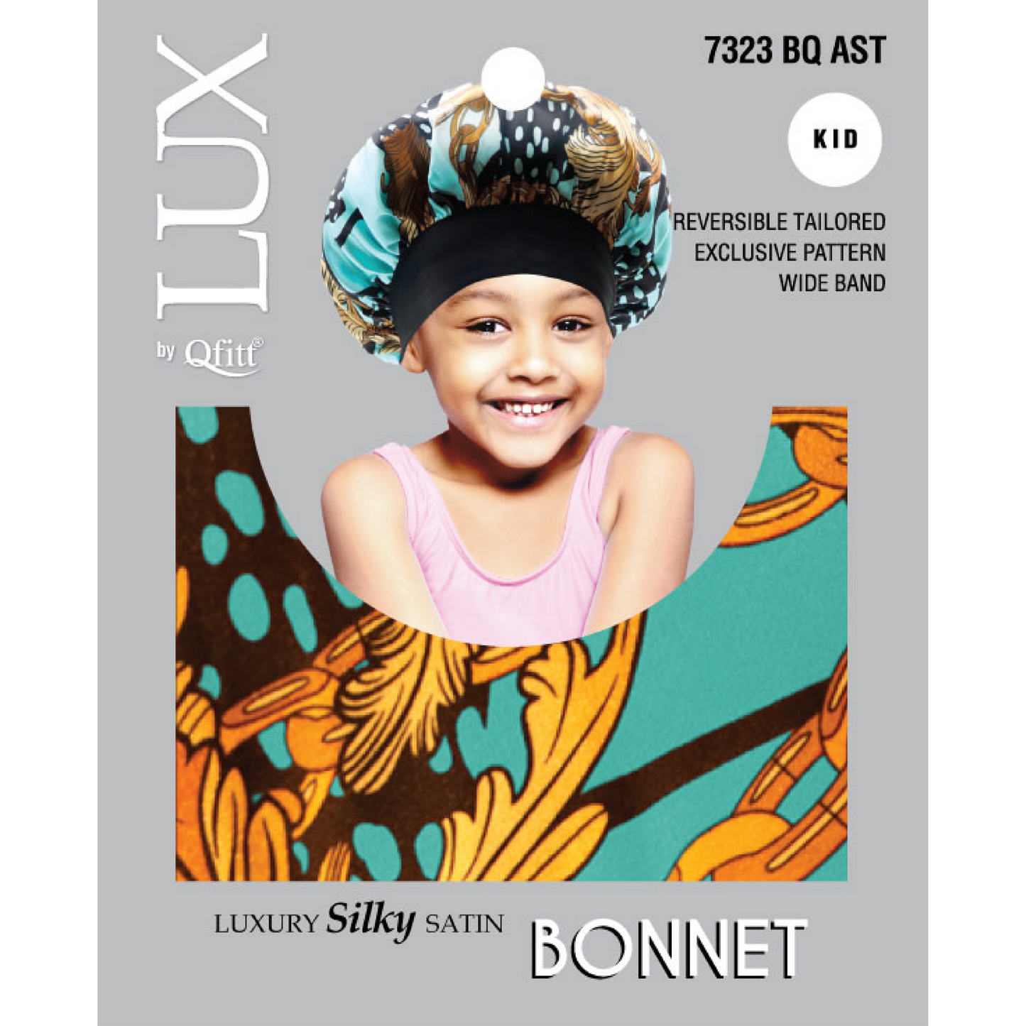 KIDS LUXURY SILKY SATIN BONNET - PATTERN