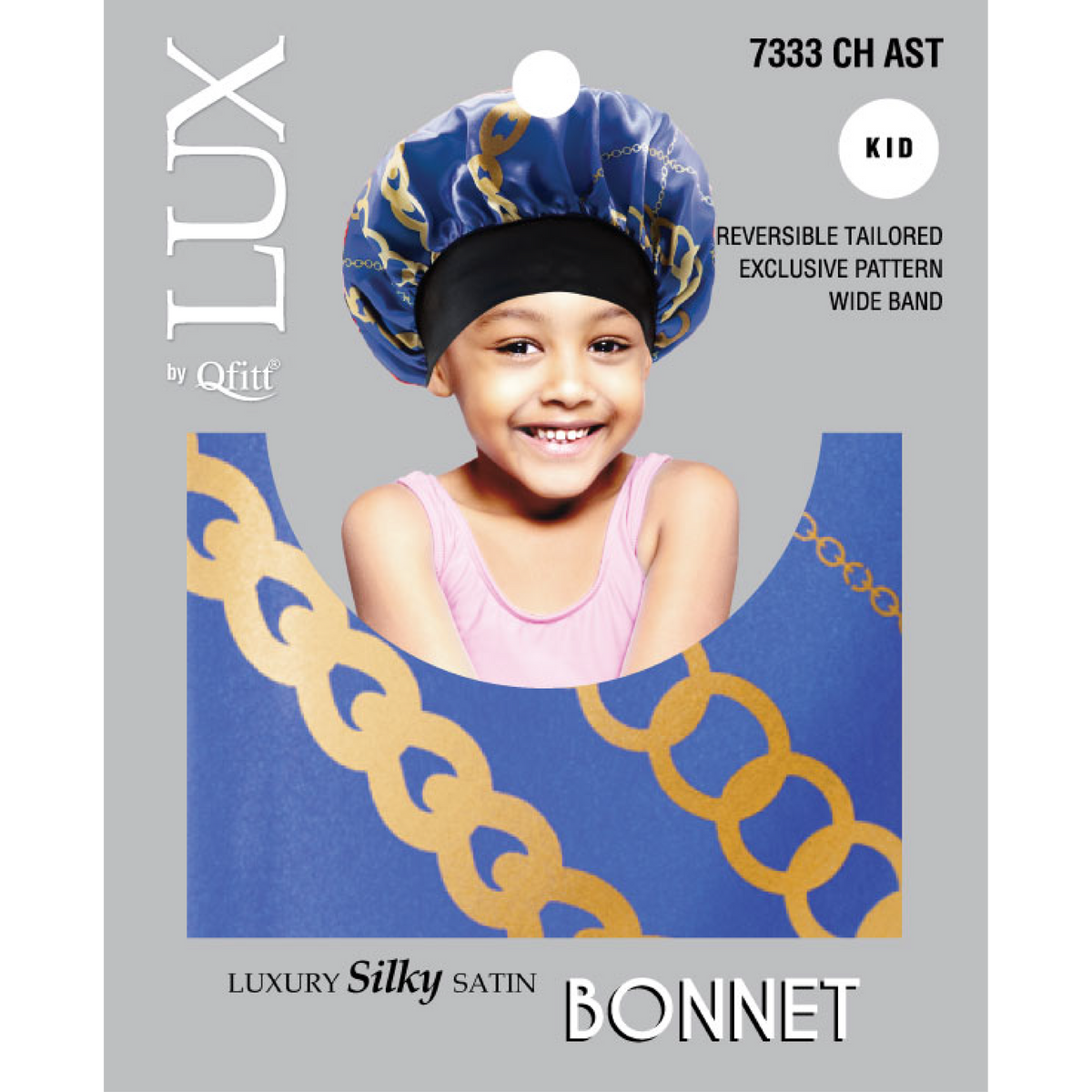 (Kids) Luxury Silky Satin Bonnet - Pattern - 6 pcs set
