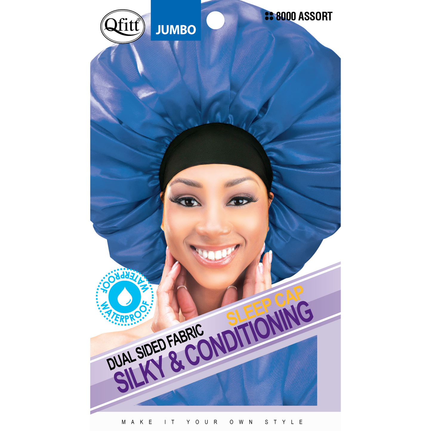JUMBO DUAL SIDED FABRIC SILKY & CONDITIONING SLEEP CAP