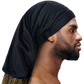 Qfitt black Velvet Dreadlok Cap Tube with soft velvet fabric and an open-ended design