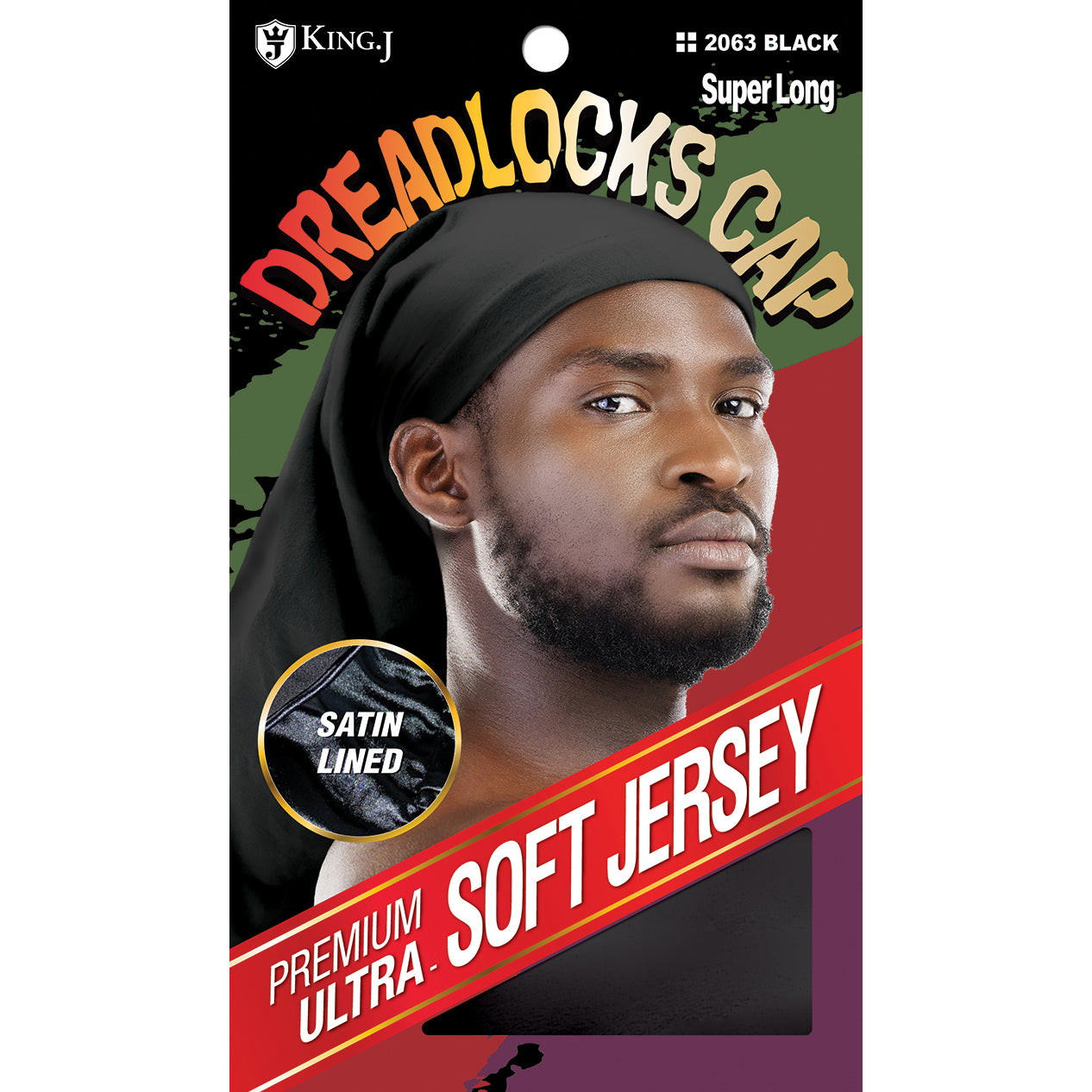 SOFT JERSEY DREADLOCKS CAP-SUPER LONG [BLACK]