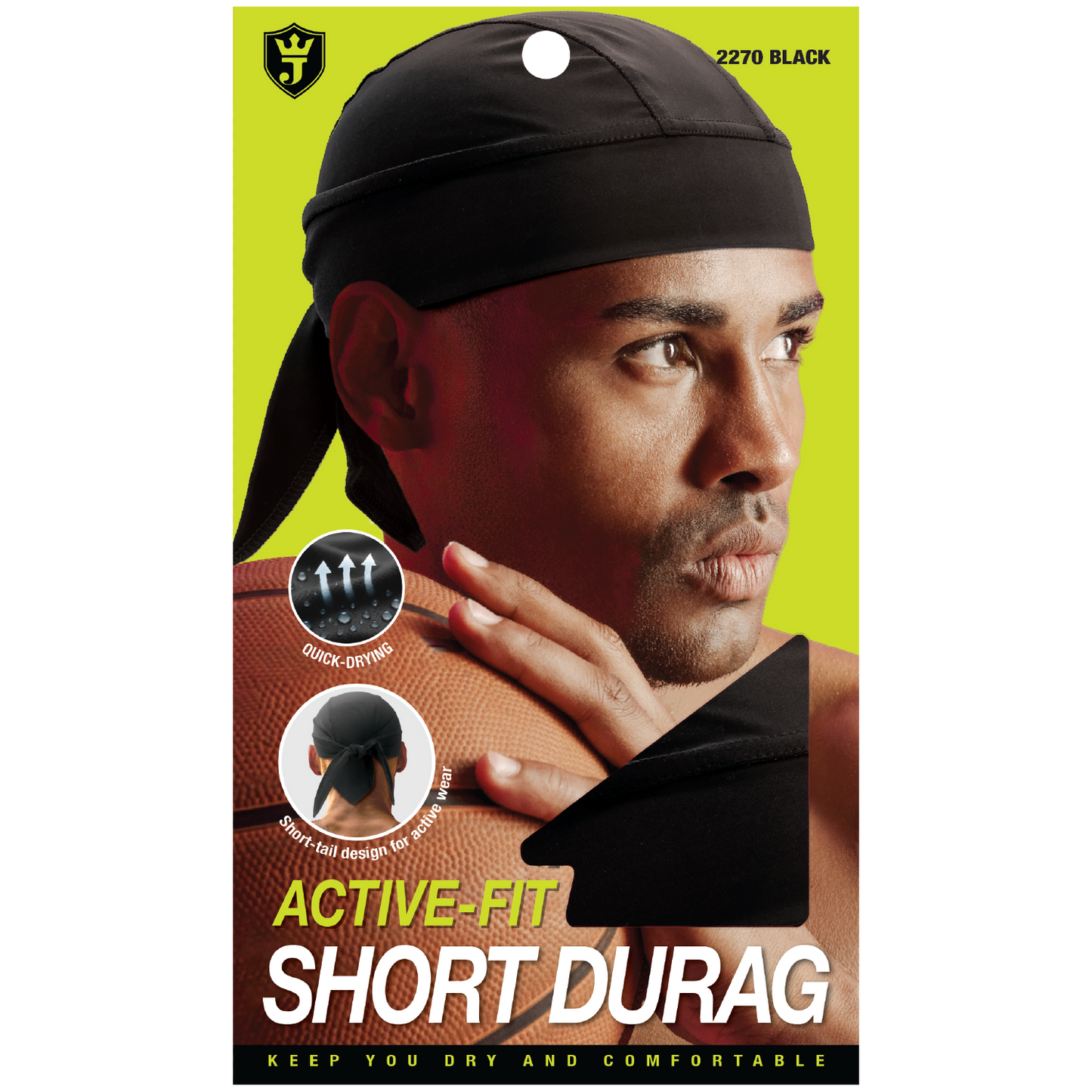 ACTIVE-FIT SHORT DURAG [BLACK]