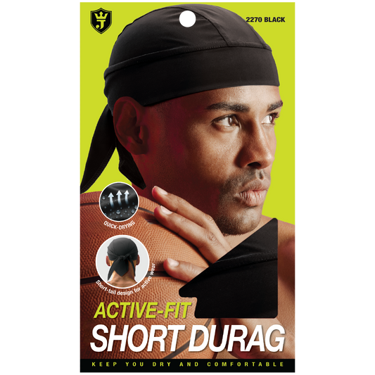 ACTIVE-FIT SHORT DURAG [BLACK]