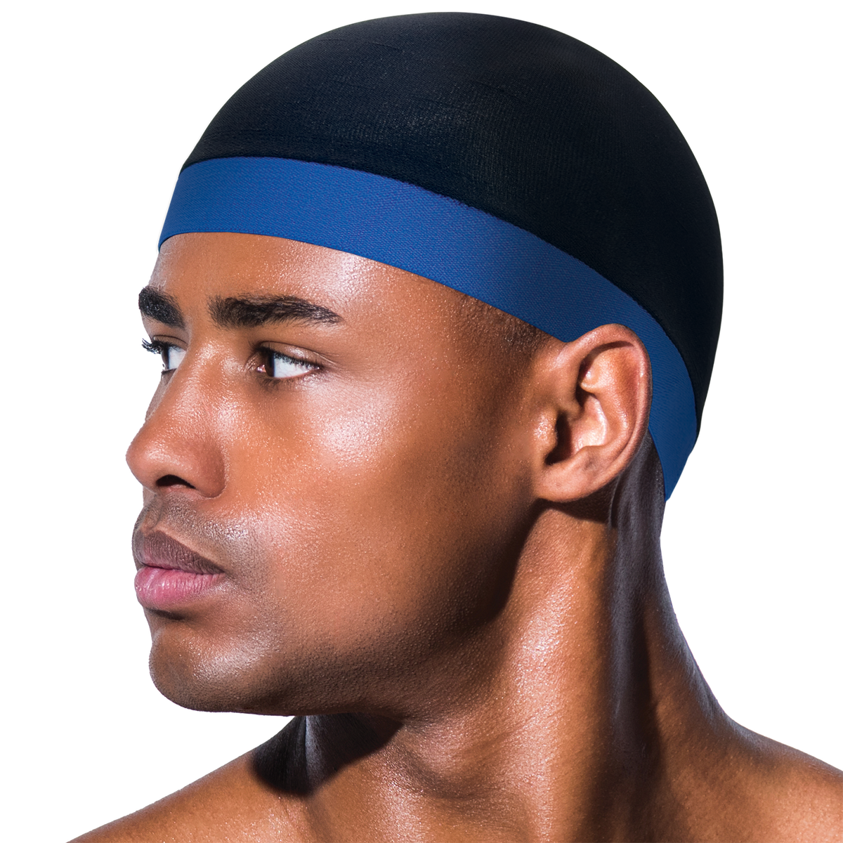 King J Wave Cap 12-piece assorted set in white, red, and blue for 360 wave hair care