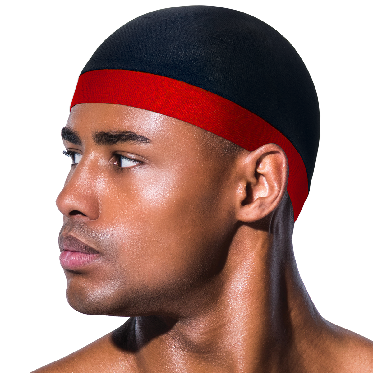 King J Wave Cap 12-piece assorted set in white, red, and blue for 360 wave hair care