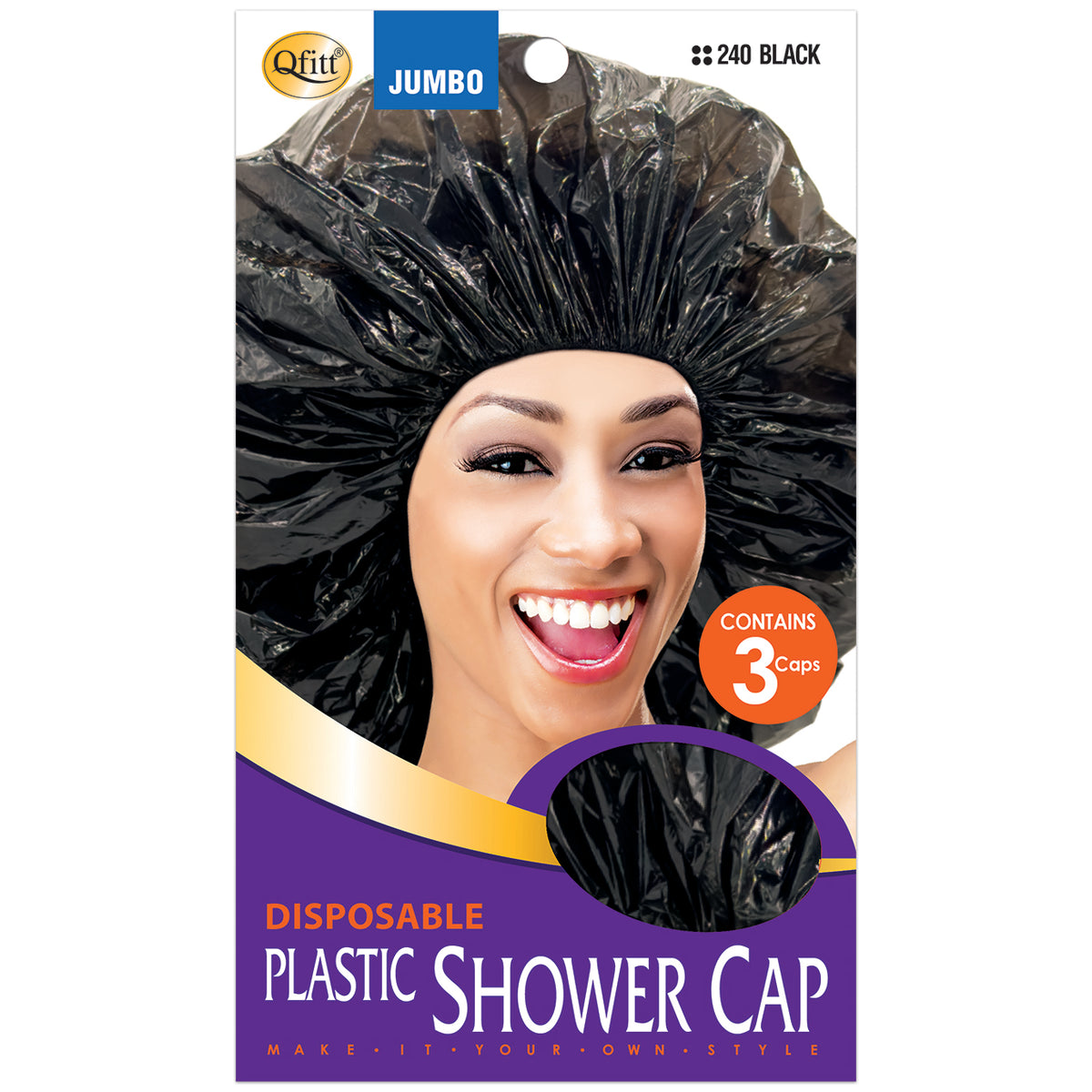 DISPOSABLE PLASTIC SHOWER CAP [JUMBO]