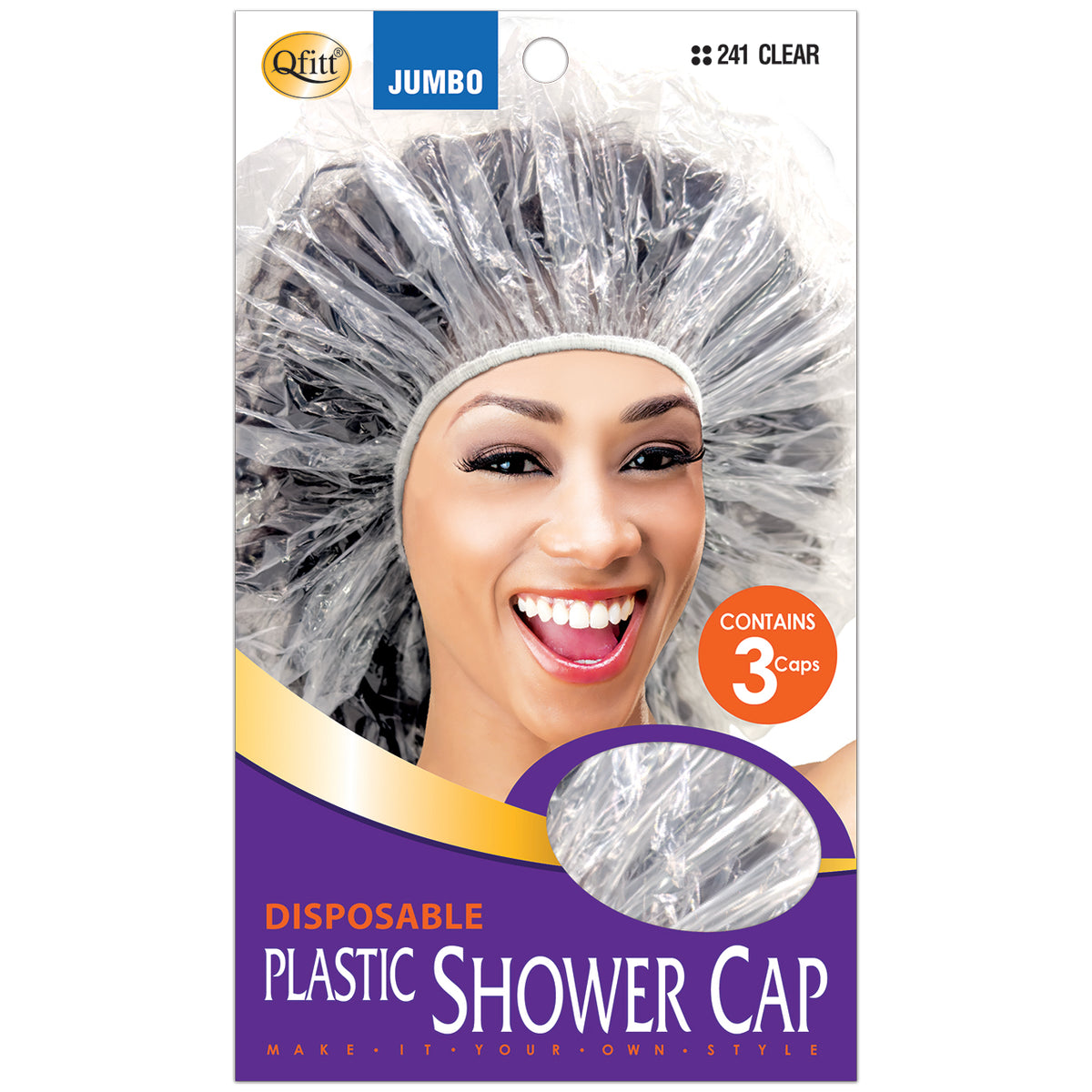 DISPOSABLE PLASTIC SHOWER CAP [JUMBO]