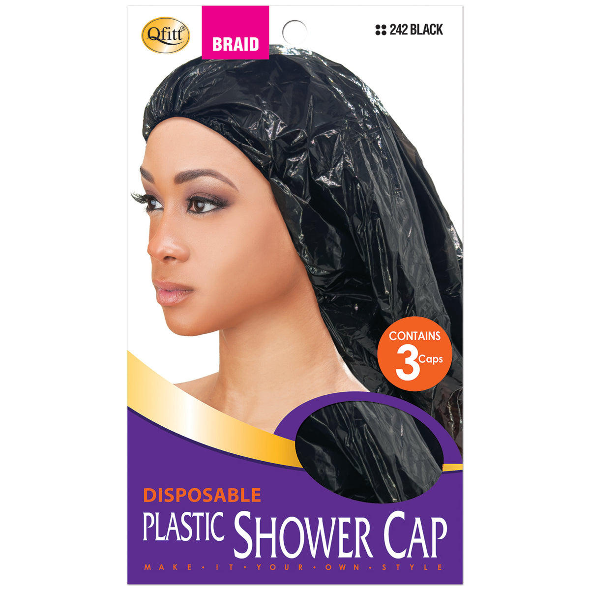 DISPOSABLE PLASTIC SHOWER CAP [BRAID]