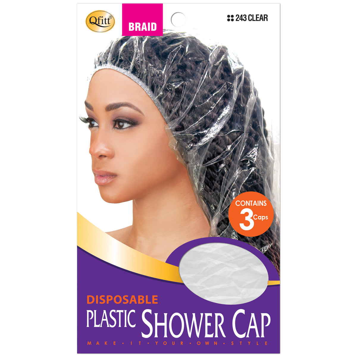 DISPOSABLE PLASTIC SHOWER CAP [BRAID]