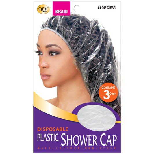 Disposable Plastic Shower Cap - Braid