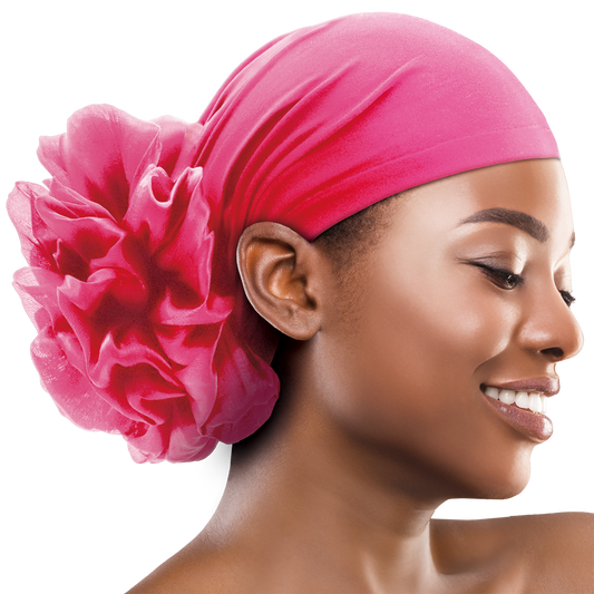 Chiffon Flower Turban - 6 pcs set