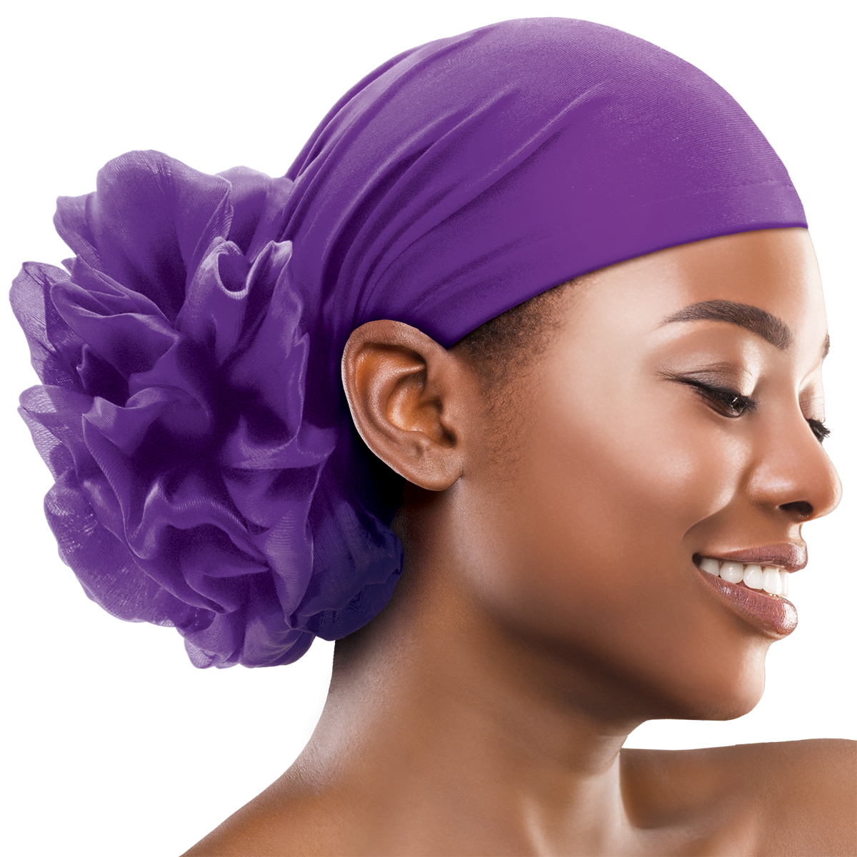 Chiffon Flower Turban - 6 pcs set