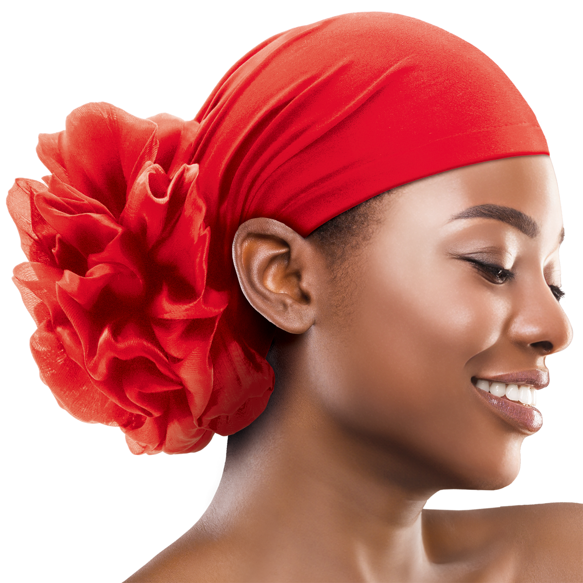 Chiffon Flower Turban - 6 pcs set