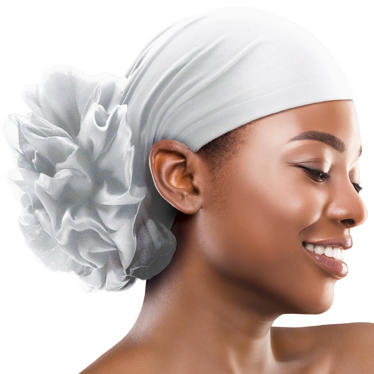 Chiffon Flower Turban - 6 pcs set