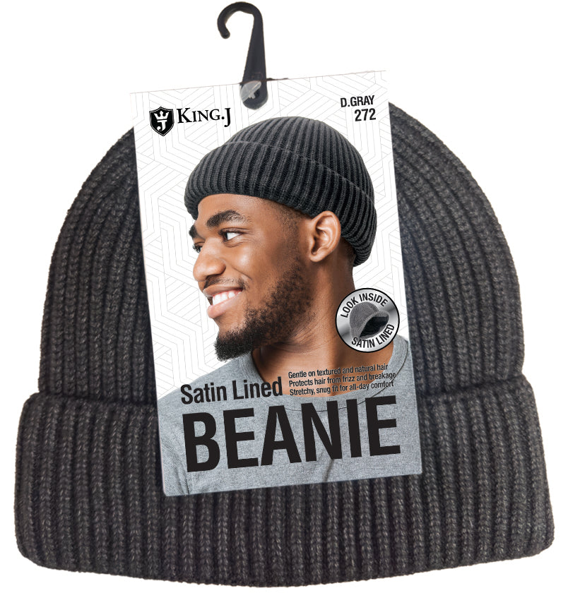 SATIN LINED BEANIE [ASSORT-12PC/PACK]