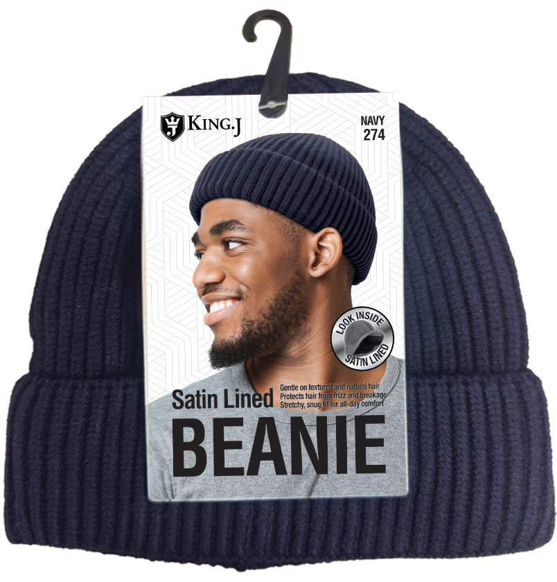 SATIN LINED BEANIE [ASSORT-12PC/PACK]