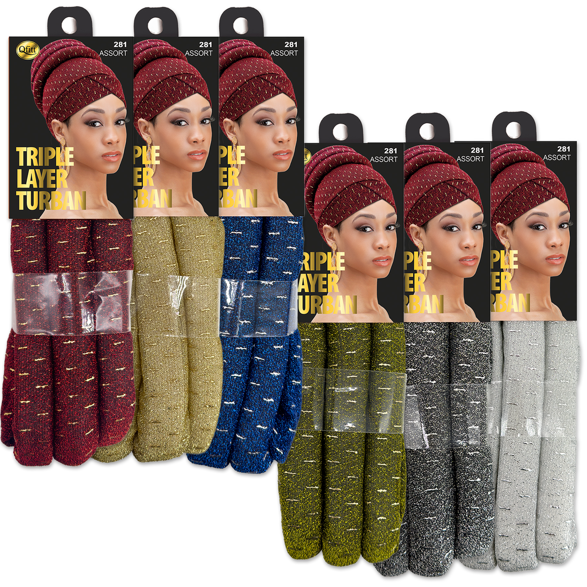 Triple Layer Turban - 6 pcs set