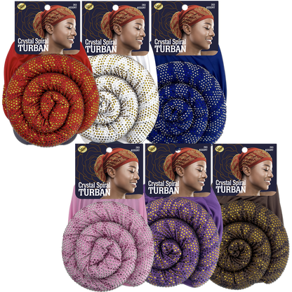 Crystal Spiral Turban - 6 pcs set