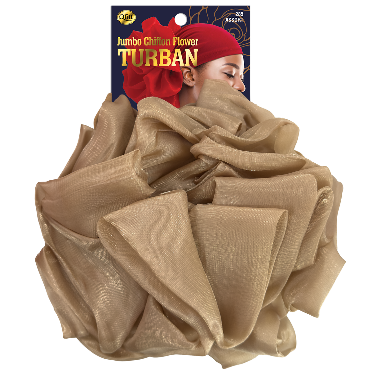 Jumbo Chiffon Flower Turban - 6 pcs set